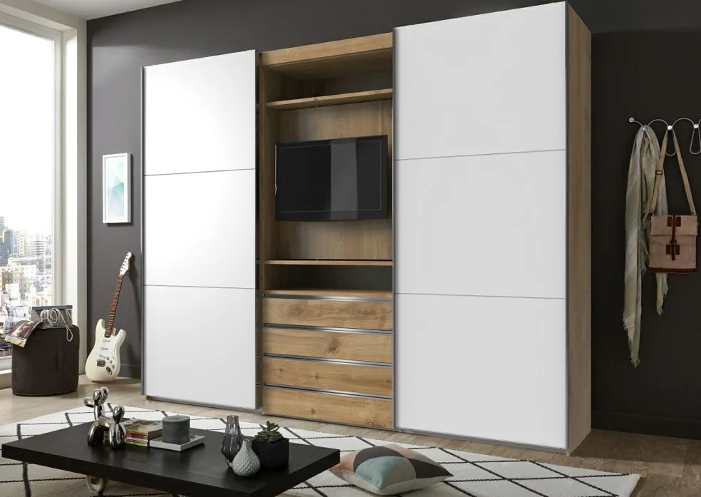 Armoire à portes coulissantes avec support TV intégré MAGIC