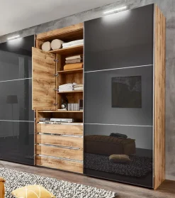 Wimex Armoires À Vêtements<Armoire à portes coulissantes avec support TV intégré MAGIC GLAS