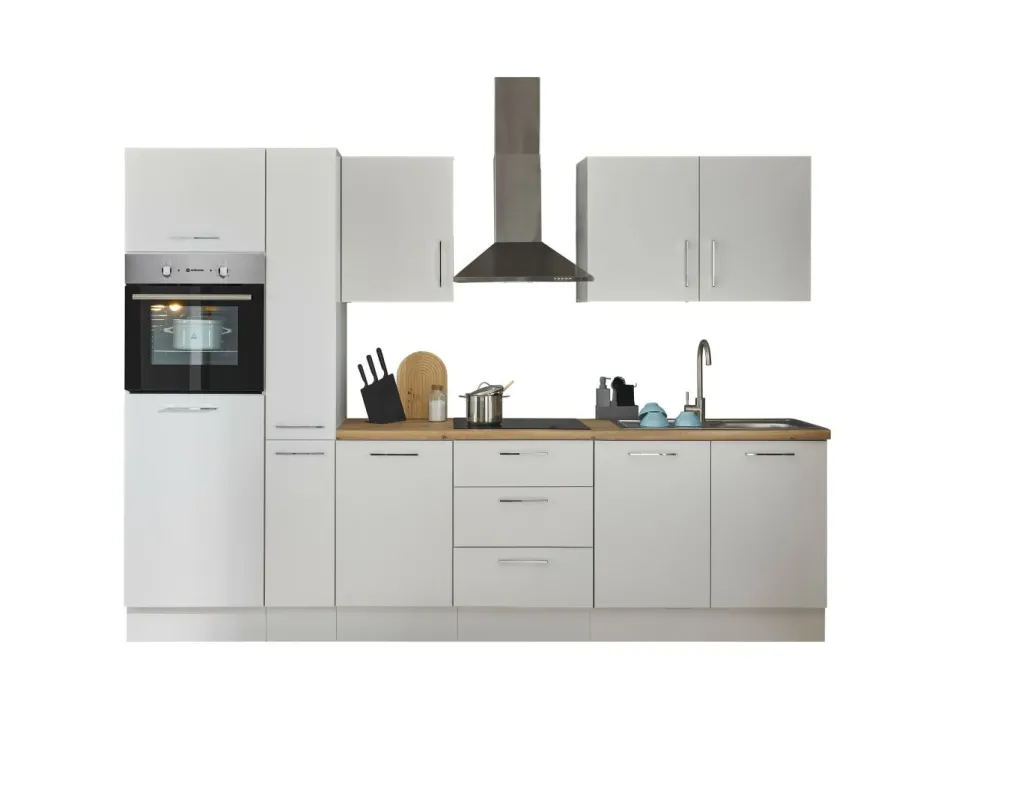 Bega BBK Cuisines Équipées|Afficher Blocs Cuisine<Bloc cuisine avec électroménager CORNWALL (bloc cuisine-four-réfrigérateur-armoire coulissante) I