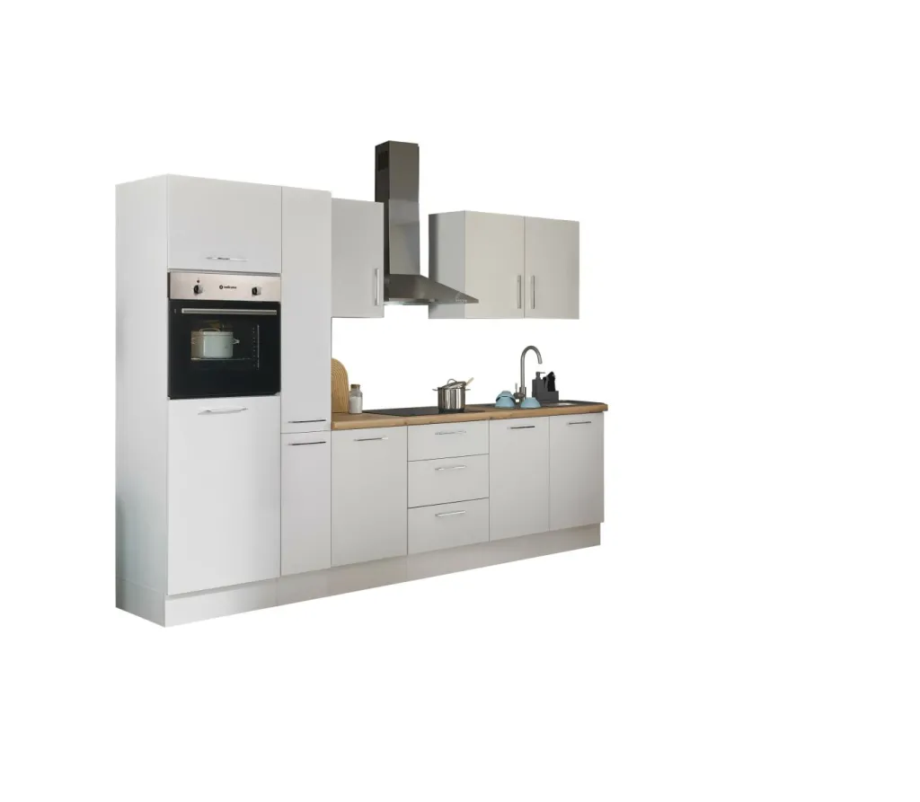 Bega BBK Cuisines Équipées|Afficher Blocs Cuisine<Bloc cuisine avec électroménager CORNWALL (bloc cuisine-four-réfrigérateur-armoire coulissante) I
