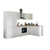 Bloc cuisine avec électroménager CORNWALL (cuisine d'angle-réfrigérateur-armoire coulissante) I