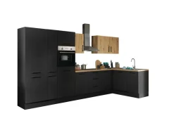 Bega BBK Cuisines Équipées|Afficher Blocs Cuisine<Bloc cuisine avec électroménager CORNWALL (cuisine d'angle-four-lave-vaisselle-réfrigérateur-armoire coulissante) III