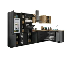 Bega BBK Cuisines Équipées|Afficher Blocs Cuisine<Bloc cuisine avec électroménager CORNWALL (cuisine d'angle-four-lave-vaisselle-réfrigérateur-armoire coulissante) III