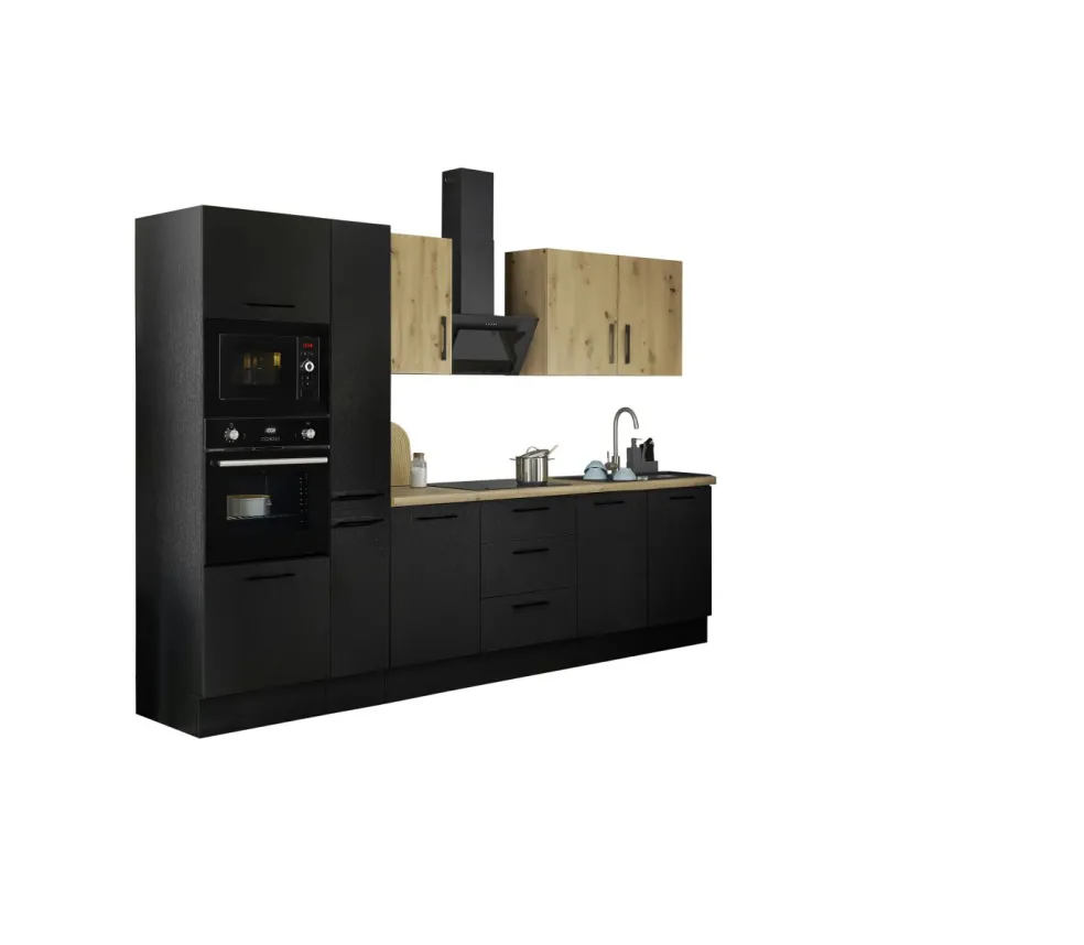 Bloc cuisine avec électroménager CORNWALL (bloc cuisine-four-micro-ondes) X