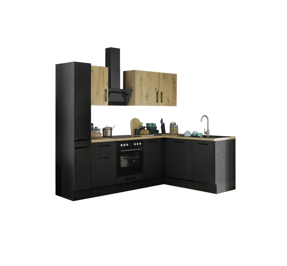 Bloc cuisine avec électroménager CORNWALL (cuisine d'angle-armoire coulissante-lave-vaisselle) IV