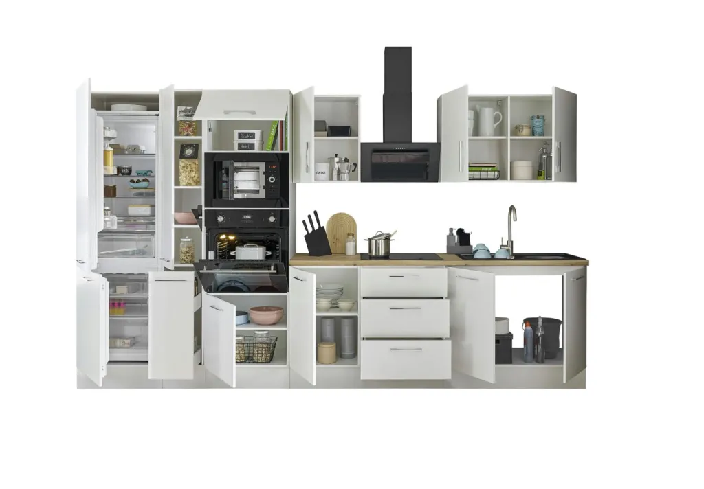 Bega BBK Afficher Blocs Cuisine|Cuisines Équipées<Bloc cuisine avec électroménager CORNWALL (bloc cuisine-four-réfrigérateur-micro-ondes-armoire coulissante) II