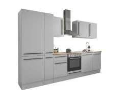 Bloc cuisine avec électroménager MANCHESTER (bloc cuisine-réfrigérateur-armoire coulissante) I