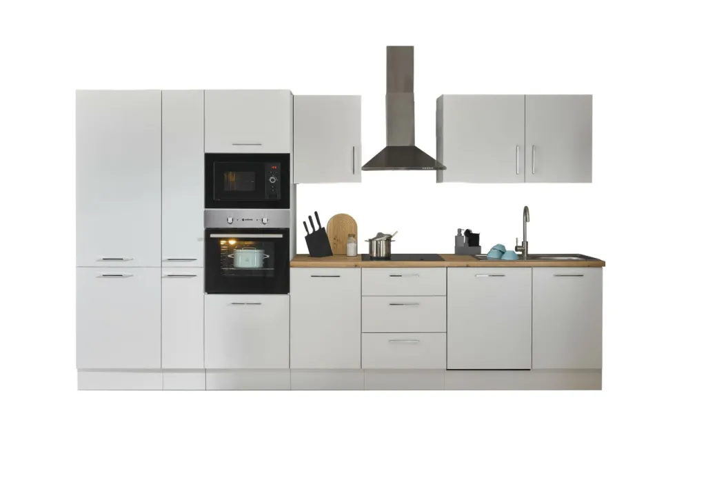 Bega BBK Cuisines Équipées|Afficher Blocs Cuisine<Bloc cuisine avec électroménager CORNWALL (bloc cuisine-four-lave-vaisselle-réfrigérateur-micro-ondes-armoire coulissante) I