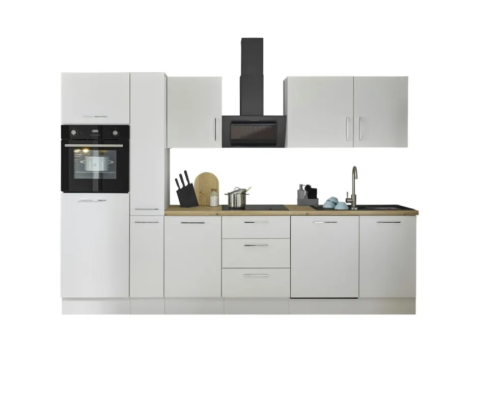 Bloc cuisine avec électroménager CORNWALL (bloc cuisine-four-lave-vaisselle-réfrigérateur-armoire coulissantes) II