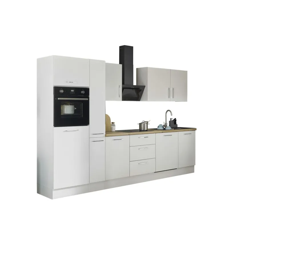 Bloc cuisine avec électroménager CORNWALL (bloc cuisine-four-lave-vaisselle-réfrigérateur-armoire coulissantes) II