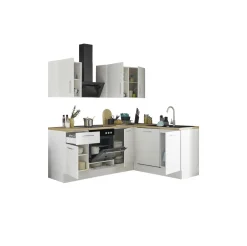 Bega BBK Cuisines Équipées|Afficher Blocs Cuisine<Bloc cuisine avec électroménager CORNWALL (cuisine d'angle-lave-vaisselle) II