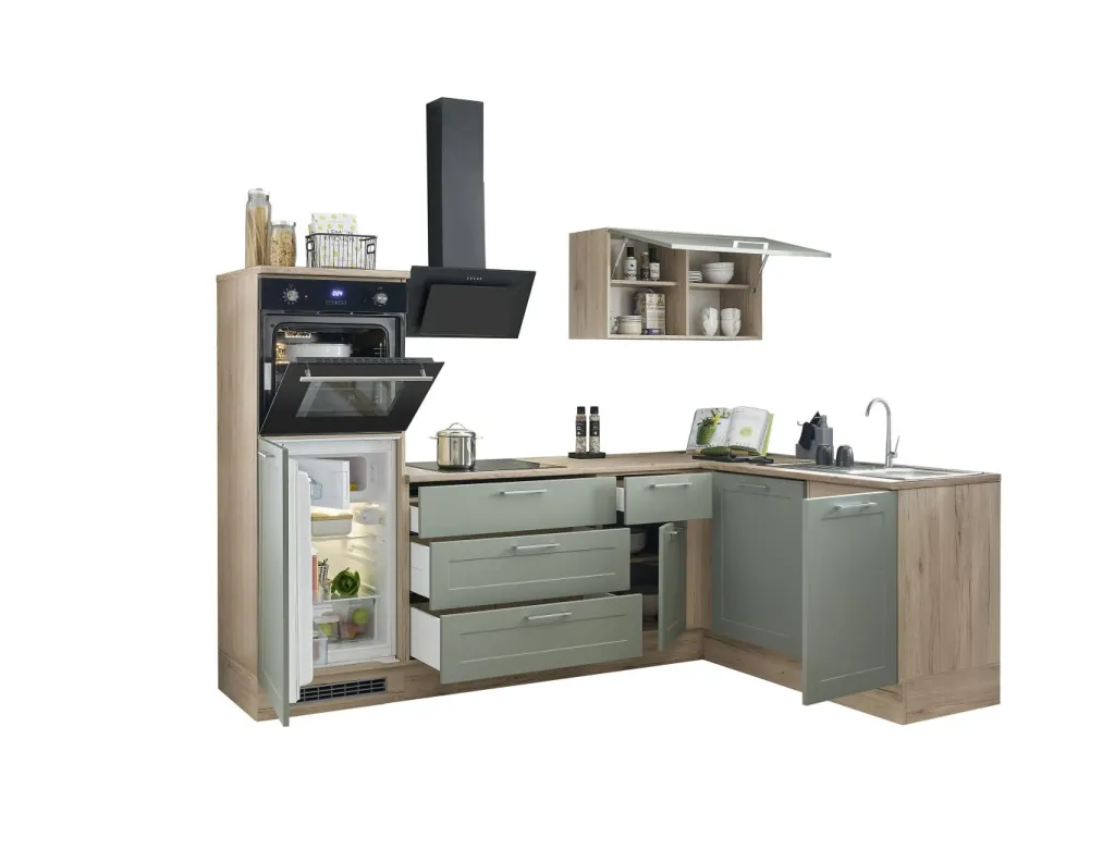 Bega BBK Cuisines Équipées|Afficher Blocs Cuisine<Bloc cuisine avec électroménager HASTINGS (cuisine d'angle - meuble colonne) II