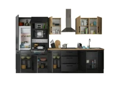 Bloc cuisine avec électroménager CORNWALL (bloc cuisine-four-réfrigérateur-micro-ondes) III