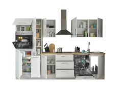 Bega BBK Cuisines Équipées|Afficher Blocs Cuisine<Bloc cuisine avec électroménager CORNWALL (bloc cuisine-four-lave-vaisselle-réfrigérateur-armoire coulissante) I