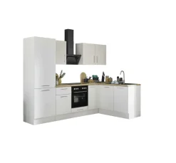 Bega BBK Cuisines Équipées|Afficher Blocs Cuisine<Bloc cuisine avec électroménager CORNWALL (cuisine d'angle-réfirgérateur) II