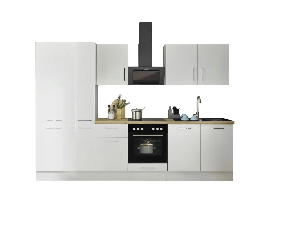Bloc cuisine avec électroménager CORNWALL (bloc cuisine-réfrigérateur-armoire coulissante) II