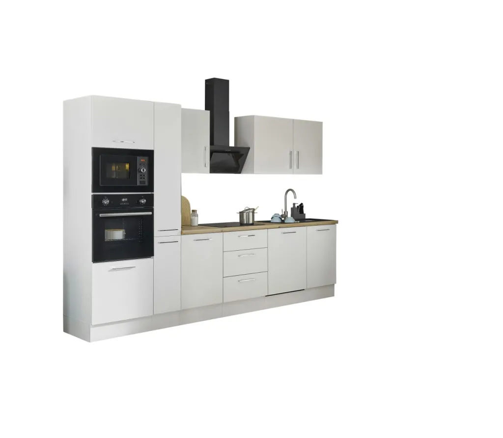Bega BBK Cuisines Équipées|Afficher Blocs Cuisine<Bloc cuisine avec électroménager CORNWALL (bloc cuisine-four-lave-vaisselle-micro-ondes-armoire coulissante) II