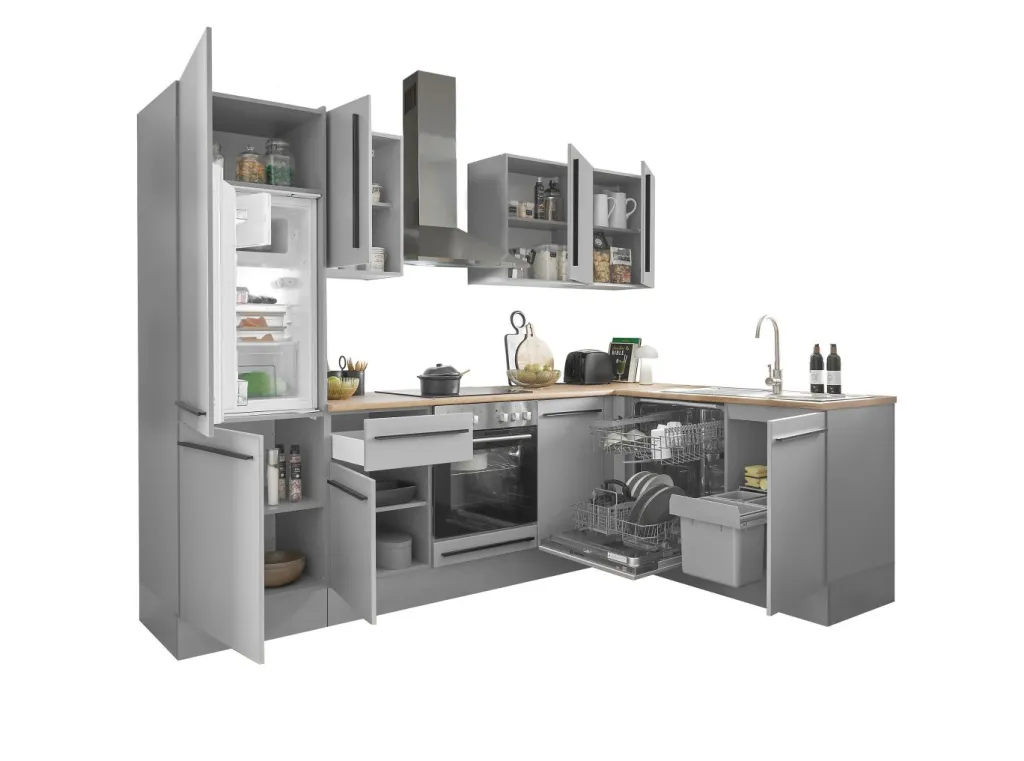 Bega BBK Cuisines Équipées|Afficher Blocs Cuisine<Bloc cuisine avec électroménager MANCHESTER (angle-réfrigérateur) I