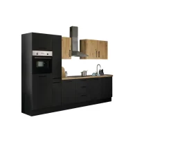Bega BBK Cuisines Équipées|Afficher Blocs Cuisine<Bloc cuisine avec électroménager CORNWALL (bloc cuisine-four-réfrigérateur-armoire coulissante) V