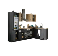 Bega BBK Cuisines Équipées|Afficher Blocs Cuisine<Bloc cuisine avec électroménager CORNWALL (cuisine d'angle-réfrigérateur) III