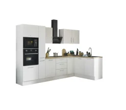 Bega BBK Cuisines Équipées|Afficher Blocs Cuisine<Bloc cuisine avec électroménager CORNWALL (cuisine d'angle-four-micro-ondes-armoire coulissante) II