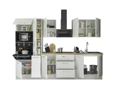 Bloc cuisine avec électroménager CORNWALL (bloc cuisine-four-micro-ondes-armoire coulissante) II