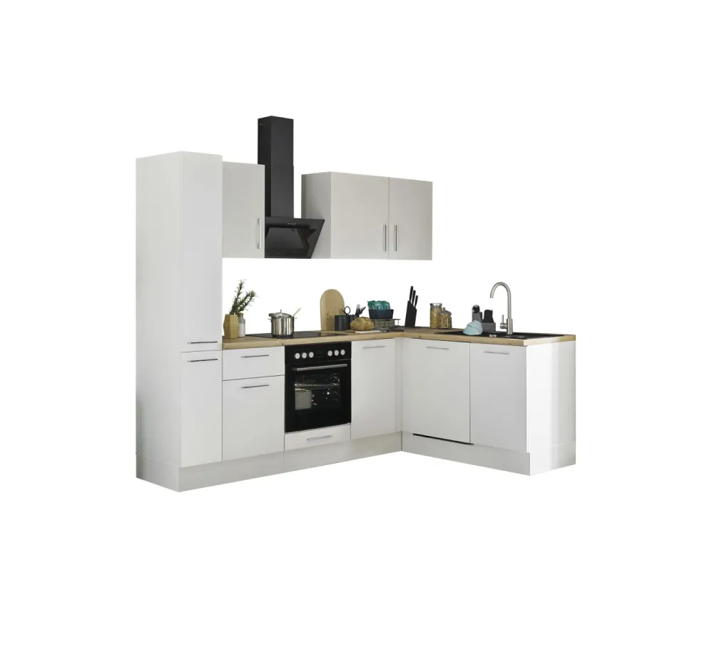 Bloc cuisine avec électroménager CORNWALL (cuisine d'angle-armoire coulissante-lave-vaisselle) II