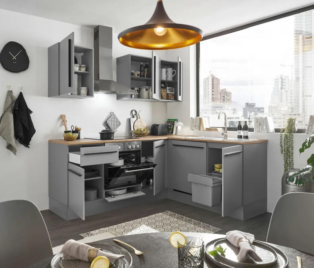 Bega BBK Cuisines Équipées|Afficher Blocs Cuisine<Bloc cuisine avec électroménager MANCHESTER (angle) I