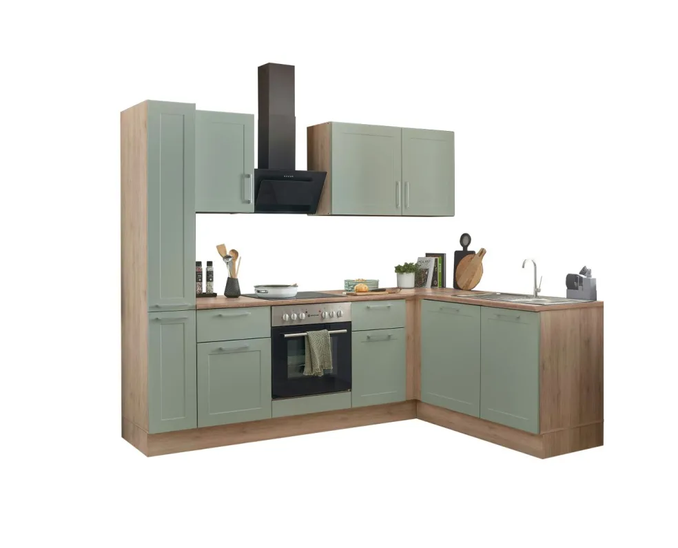 Bloc cuisine avec électroménager HASTINGS (cuisine d'angle - armoire coulissante) II