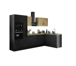 Bega BBK Cuisines Équipées|Afficher Blocs Cuisine<Bloc cuisine avec électroménager CORNWALL (cuisine d'angle-four-micro-ondes-armoire coulissante) IV