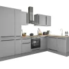 Bega BBK Cuisines Équipées|Afficher Blocs Cuisine<Bloc cuisine avec électroménager MANCHESTER (angle-réfrigérateur-armoire coulissante) I