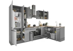Bega BBK Cuisines Équipées|Afficher Blocs Cuisine<Bloc cuisine avec électroménager MANCHESTER (angle-réfrigérateur-armoire coulissante) I