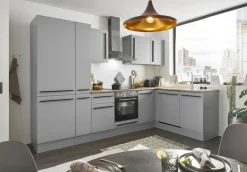 Bega BBK Cuisines Équipées|Afficher Blocs Cuisine<Bloc cuisine avec électroménager MANCHESTER (angle-réfrigérateur-armoire coulissante) I