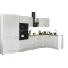 Bloc cuisine avec électroménager CORNWALL (cuisine d'angle-four-réfrigérateur-micro-ondes-armoire coulissante) II
