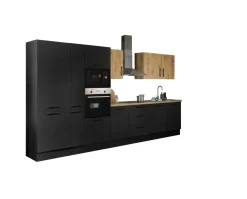 Bloc cuisine avec électroménager CORNWALL (bloc cuisine-four-lave-vaisselle-réfrigérateur-micro-ondes-armoire coulissante) III