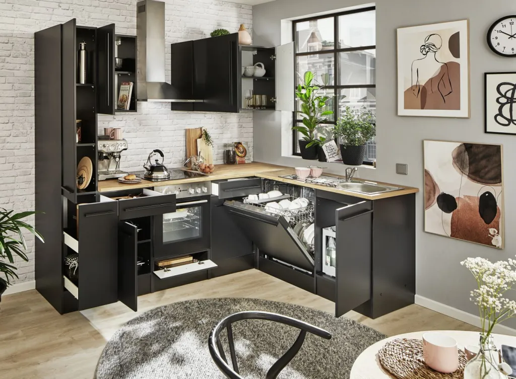 Bega BBK Meubles De Cuisine Jazz|Cuisines Équipées<Bloc cuisine avec électroménager JAZZ 8 (cuisine d'angle-armoire coulissante) II