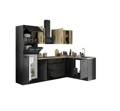 Bloc cuisine avec électroménager CORNWALL (cuisine d''angle-four-réfrigérateur) VI