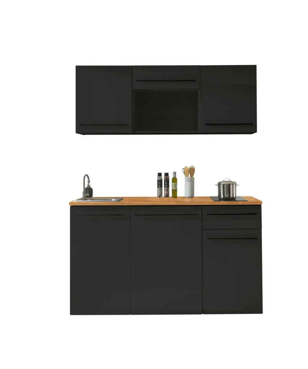 Bega BBK Meubles De Cuisine Jazz|Cuisines Équipées<Bloc cuisine avec électroménager JAZZ SINGLE Z 160 BLACK EE