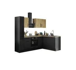 Bega BBK Cuisines Équipées|Afficher Blocs Cuisine<Bloc cuisine avec électroménager CORNWALL (cuisine d'angle-armoire coulissante) IV