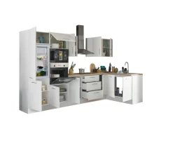 Bloc cuisine avec électroménager CORNWALL (bloc cuisine-four-réfrigérateur-micro-ondes) I