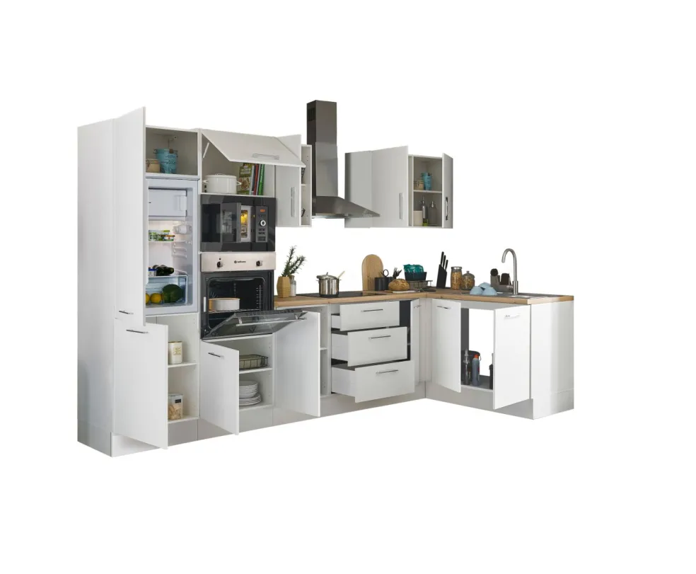 Bloc cuisine avec électroménager CORNWALL (bloc cuisine-four-réfrigérateur-micro-ondes) I