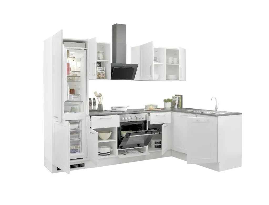 Bega BBK Cuisines Équipées|Afficher Blocs Cuisine<Bloc cuisine avec électroménager HASTINGS (cuisine d'angle-réfrigérateur) I