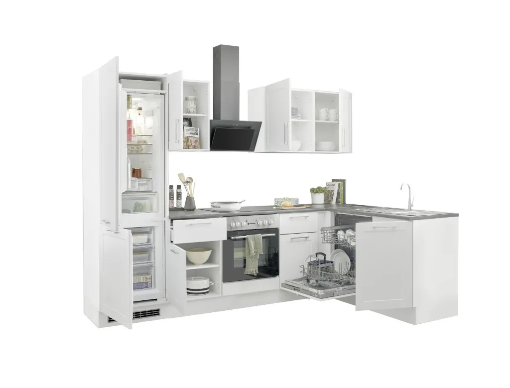 Bega BBK Cuisines Équipées|Afficher Blocs Cuisine<Bloc cuisine avec électroménager HASTINGS (cuisine d'angle-réfrigérateur) I