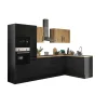 Bloc cuisine avec électroménager CORNWALL (cuisine d'angle-four-micro-ondes-armoire coulissante) III