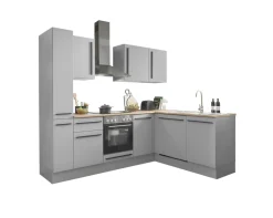 Bloc cuisine avec électroménager MANCHESTER (angle-armoire coulissante) I
