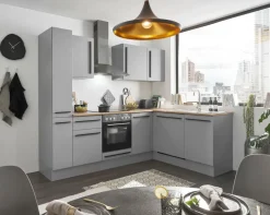 Bloc cuisine avec électroménager MANCHESTER (angle-armoire coulissante) I