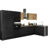 Bloc cuisine avec électroménager CORNWALL (cuisine d'angle-four-lave-vaisselle-réfrigérateur-micro-ondes-armoire coulissante) III