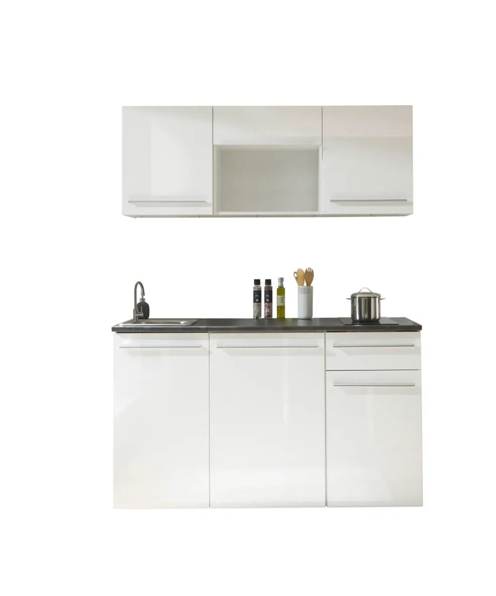 Bloc cuisine avec électroménager JAZZ SINGLE Z 160 WHITE EE