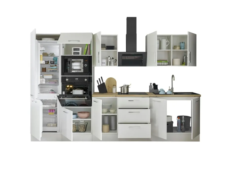 Bloc cuisine avec électroménager CORNWALL (bloc cuisine-four-réfrigérateur-micro-ondes) II