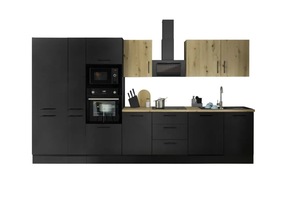 Bega BBK Cuisines Équipées|Afficher Blocs Cuisine<Bloc cuisine avec électroménager CORNWALL (bloc cuisine-four-lave-vaisselle-réfrigérateur-micro-ondes-armoire coulissante) IV